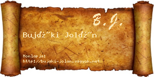 Bujáki Jolán névjegykártya