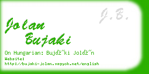 jolan bujaki business card